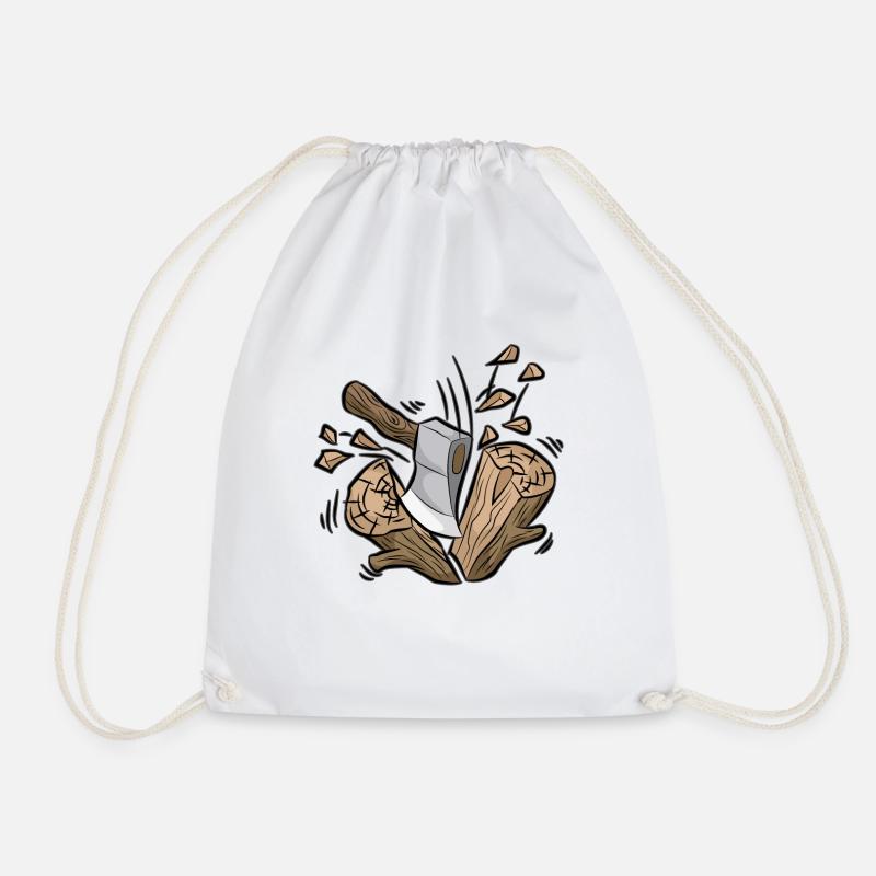 Bûcheron hache et bois forestier forestier forêt - Sac de sport léger - blanc