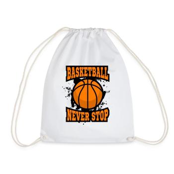 Basketball Never Stop - Turnbeutel - Weiß - Vorne