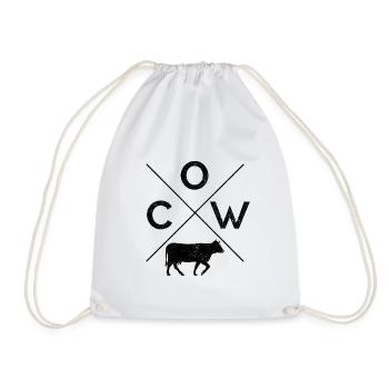 COW cow cattle bull dairy cow calf farmer gift - Drawstring Bag - white - Front