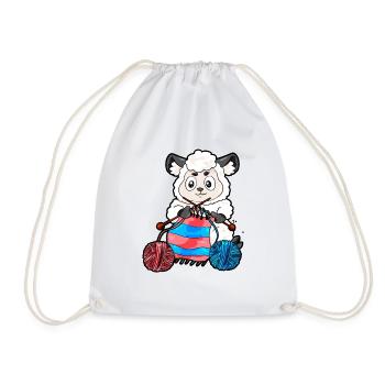Crochets Couture Tricot Mouton tricoter Cadeau - Sac de sport léger - blanc - Devant