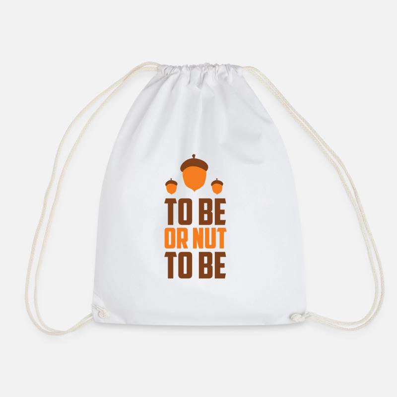 Nut acorn hazelnut funny saying witty nuts - Drawstring Bag - white