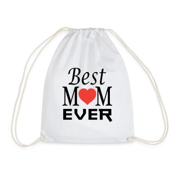 Muttertag, Mothers day, Liebe, Geschenk - Turnbeutel - Weiß - Vorne
