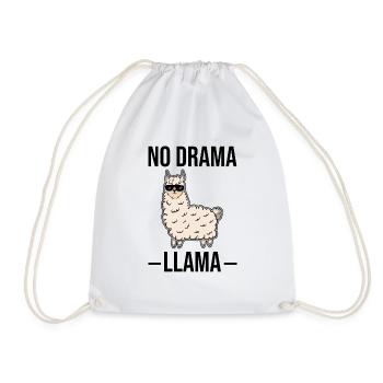 Lama No Drama Lustig Geek Süß Geschenk Brille - Turnbeutel - Weiß - Vorne