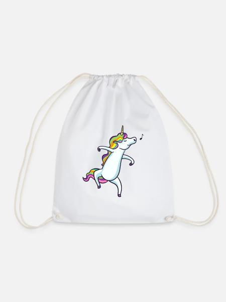 Einhorn Tanzen Lustige Tänzer Liebhaber Geschenk - Turnbeutel - Weiß