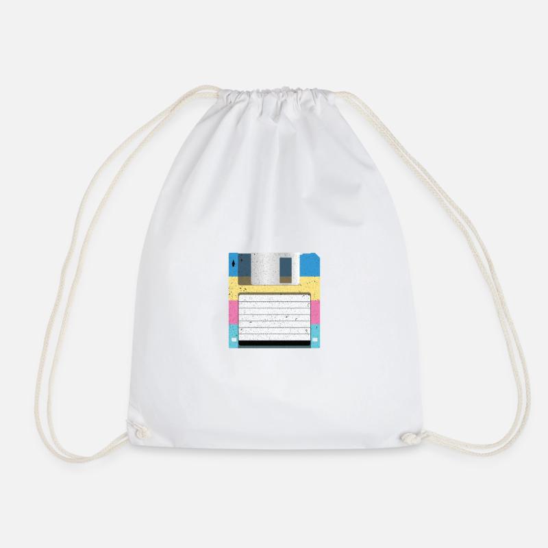 Vintage Diskette - 90s - Drawstring Bag - white