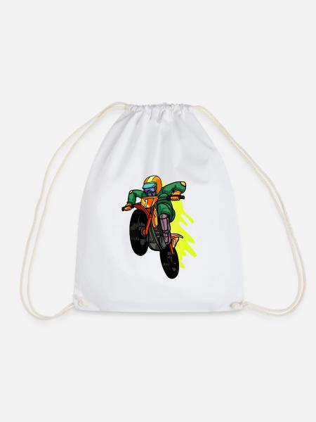 Motocross Fahrer Motorrad Usa Amerika Geschenk - Turnbeutel - Weiß