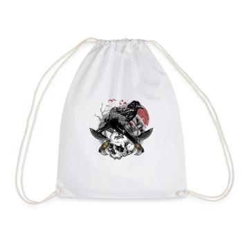 Hugin et Munin cadeau corbeaux de mythologie nordique - Sac de sport léger - blanc - Devant