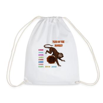 Idée de cadeau pour l'année du singe avec les fans de zodiac - Sac de sport léger - blanc - Devant