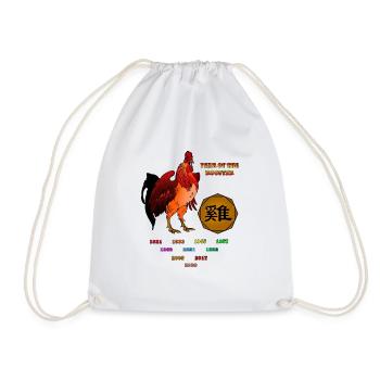 Jahr des Hahnes Geschenkidee für Tierzeichen Fans - Turnbeutel - Weiß - Vorne