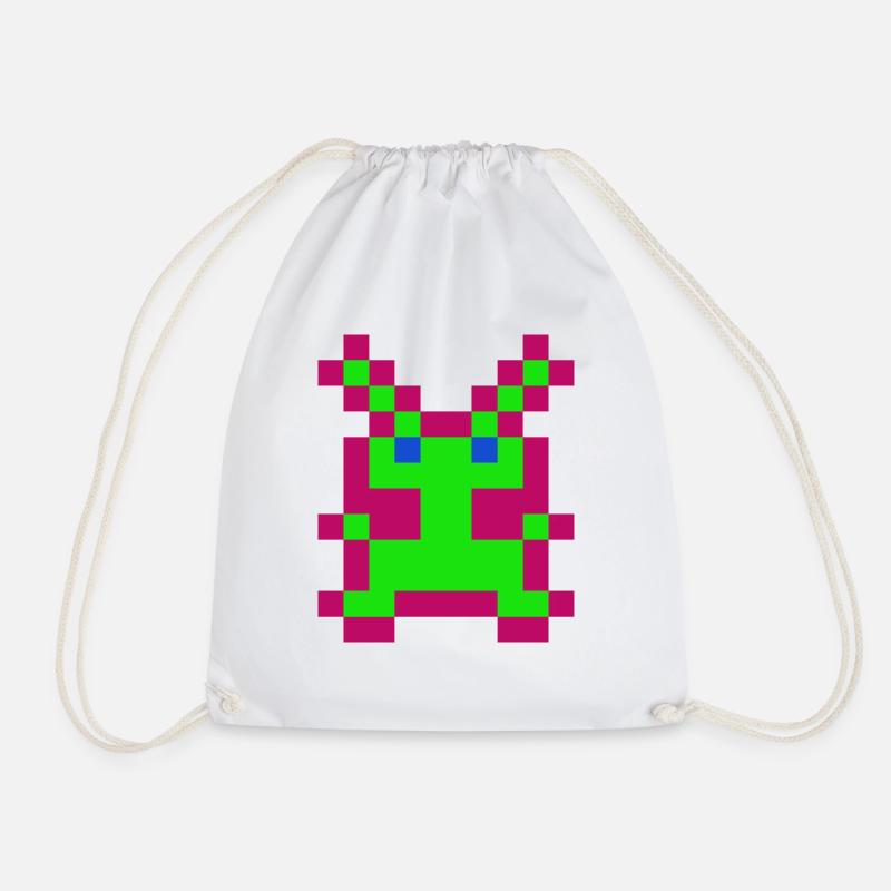 Retrogaming Alien - Turnbeutel - Weiß