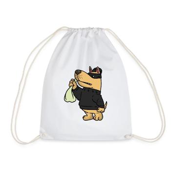 Dog Robber, dogs robber - Drawstring Bag - white - Front