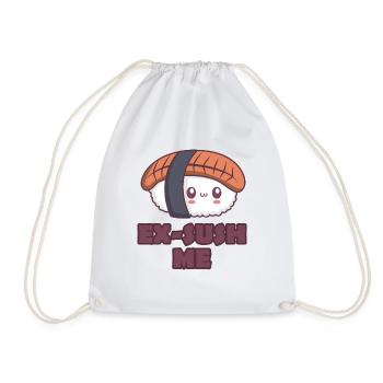 cute sushi - Drawstring Bag - white - Front
