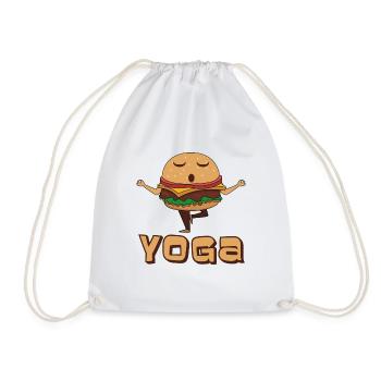 Yoga burgers - Drawstring Bag - white - Front