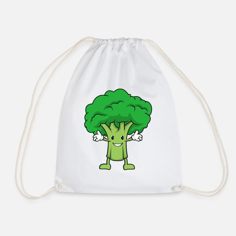 Broccoli hug - Drawstring Bag - white