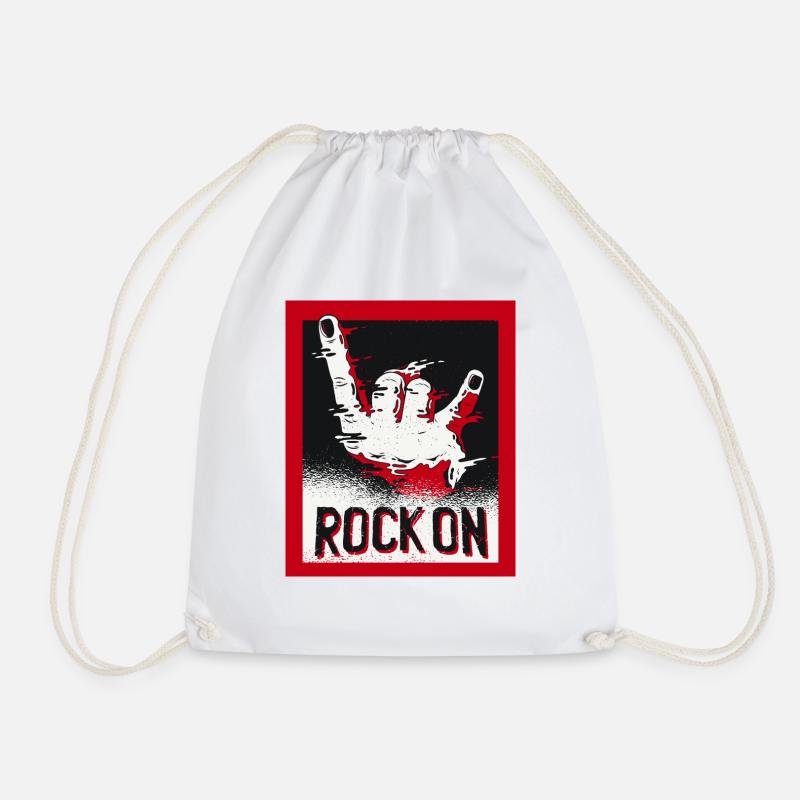Hand rock tshirt - Turnbeutel - Weiß