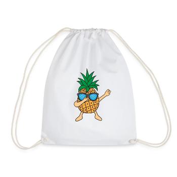 Dabbing Ananas Dab Sonnenbrille Hawaii Geschenk - Turnbeutel - Weiß - Vorne