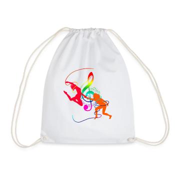 Colorful choreography with notes Gift idea - Drawstring Bag - white - Front