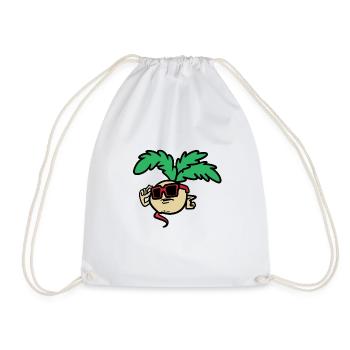 Rad Dish, Cool Radish - Drawstring Bag - white - Front