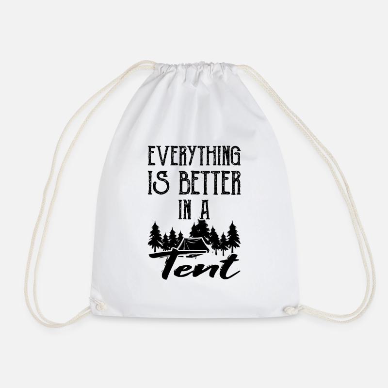 camping - Drawstring Bag - white