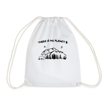 There is No Planet B Shirt Bear Mountains Trees - Turnbeutel - Weiß - Vorne
