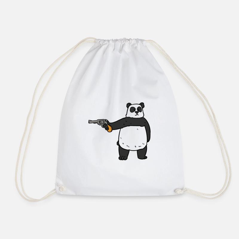 Robber Panda Robber Panda - Drawstring Bag - white