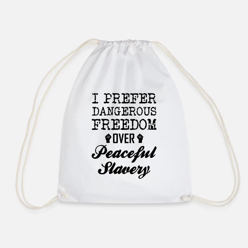 freedom - Drawstring Bag - white