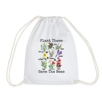 Save the Bees Shirt Plant These Save The Bees - Drawstring Bag - white - Front