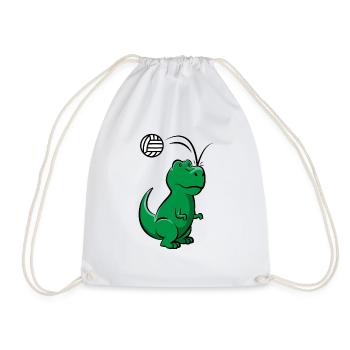 Dinosaurier Volleyball Spieler Dino Süßer Geschenk - Turnbeutel - Weiß - Vorne