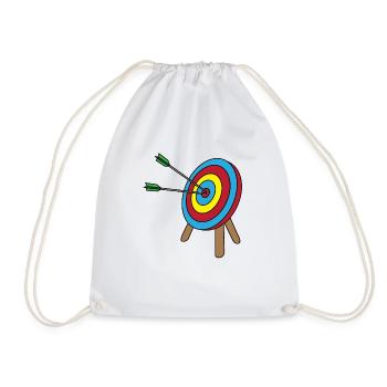 Archery bow and arrow longbow gift - Drawstring Bag - white - Front