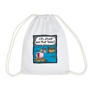 Unicorn Noah's Ark Bible Story Communion - Drawstring Bag - white - Front