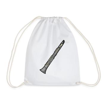 Clarinet Clarinet Clarinetist Oboe Music - Drawstring Bag - white - Front