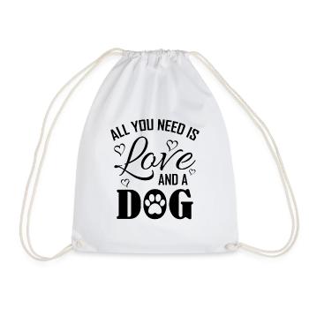 Chien - Sac de sport léger - blanc - Devant
