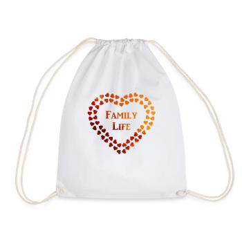 Love Family Life at Evening Sun Family and Friends - Drawstring Bag - white - Front