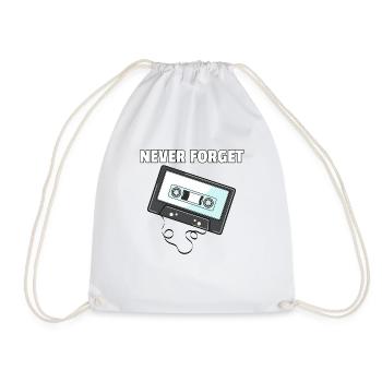 Cassette music cassette audio cassette 80s gift - Drawstring Bag - white - Front