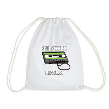 Cassette music cassette audio cassette 80s gift - Drawstring Bag - white - Front