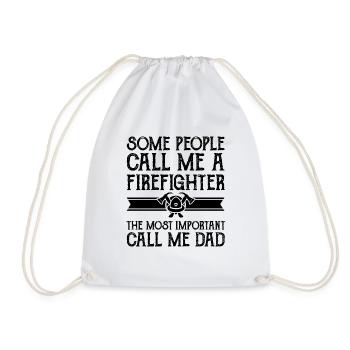 Volunteer firefighter firefighter - Drawstring Bag - white - Front