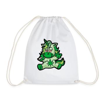 Smoking Unicorn Weed Stoner 420 - Drawstring Bag - white - Front