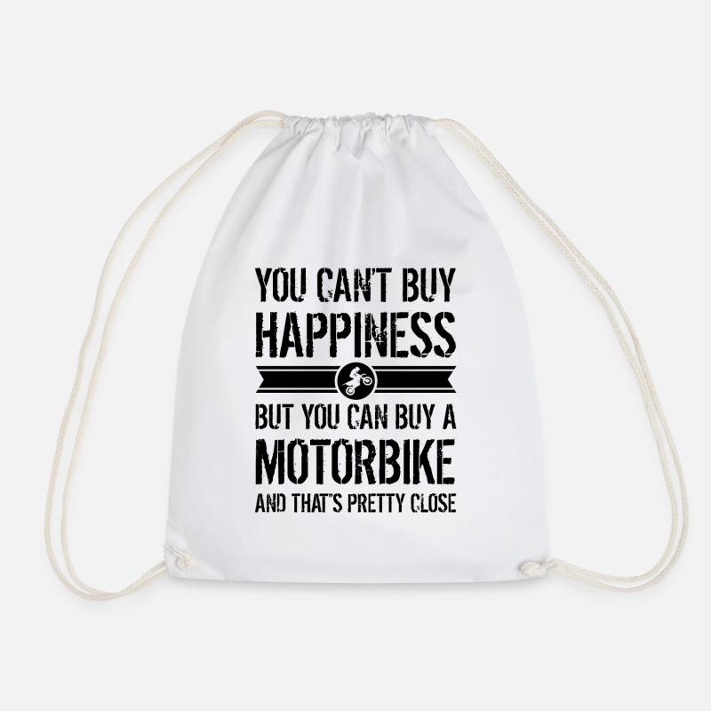 Motorcycle - Drawstring Bag - white
