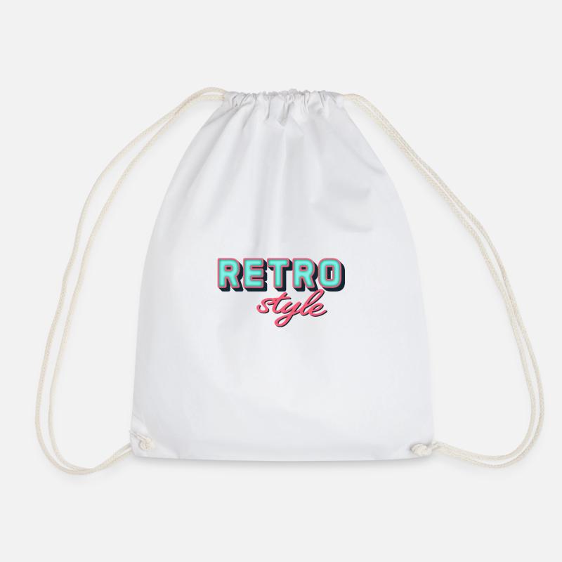 Retro - Drawstring Bag - white