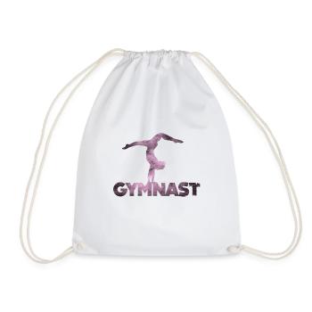 Gymnast Girl - Fille Turner avec appui renversé violet - Sac de sport léger - blanc - Devant