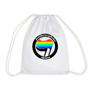Antihomophobic action - Drawstring Bag - white - Front