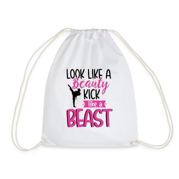 Kickbox drôle et dicton de Muay Thai pour les filles - Sac de sport léger - blanc - Devant