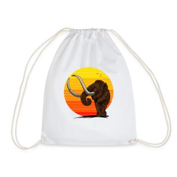 Beautiful mammoth in the sun Gift idea made of ice - Drawstring Bag - white - Front