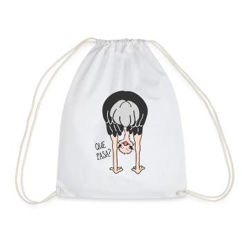 funny bird, ostrich, funny sayings, animals - Drawstring Bag - white - Front
