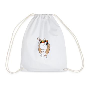 Corgi cool avec idée cadeau lunettes de soleil - Sac de sport léger - blanc - Devant