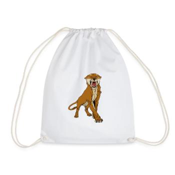 Tigre à dents de sabre avec une idée cadeau de griffe acérée - Sac de sport léger - blanc - Devant