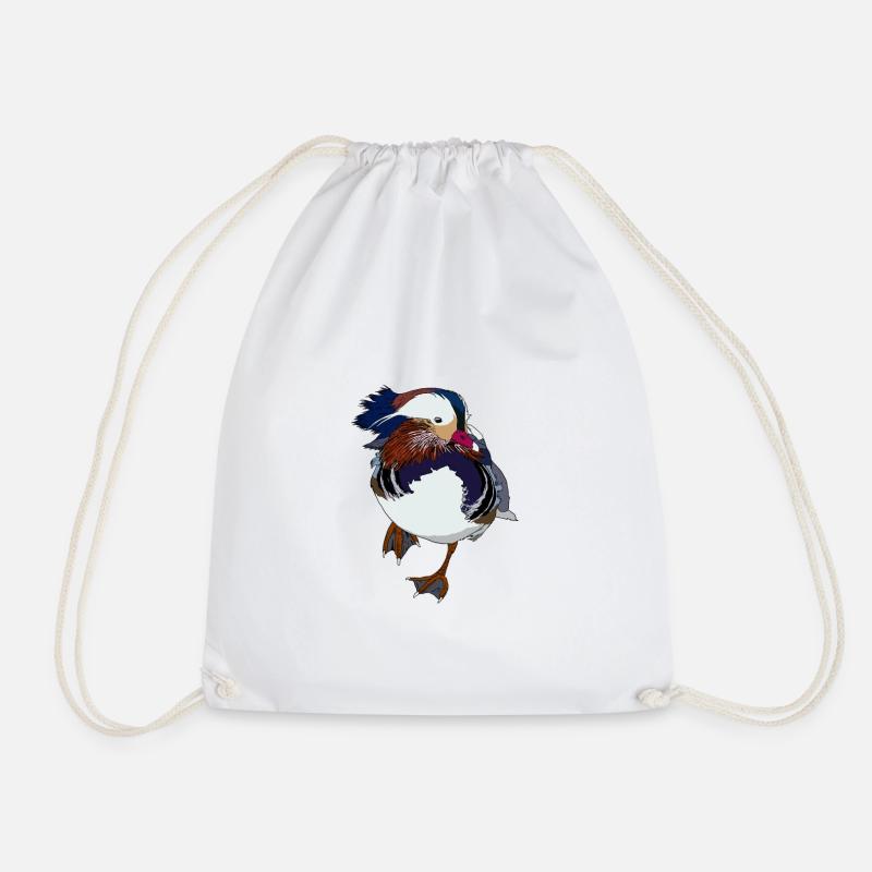 Mandarin duck popular among ducks connoisseur gift - Drawstring Bag - white