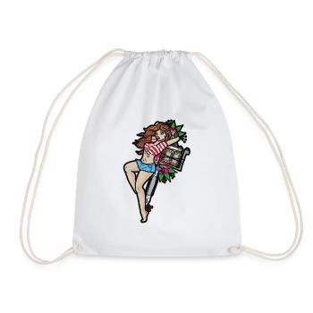 PIN UP GIRL TATTOO - Turnbeutel - Weiß - Vorne