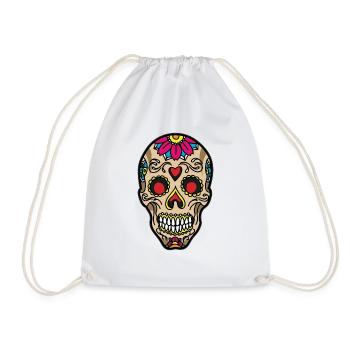 SUGAR SKULL TATTOO - Drawstring Bag - white - Front
