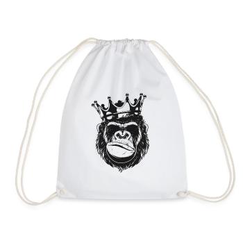 MONKEY KING - Drawstring Bag - white - Front
